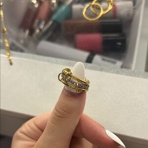 Evry jewels Linked Crystal ring